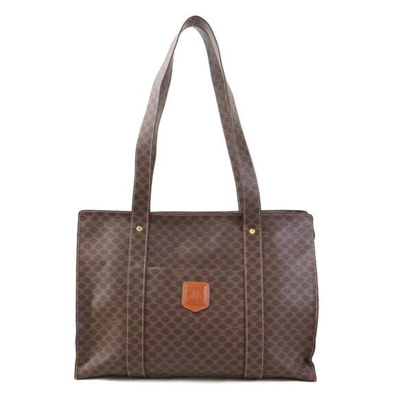 CELINE Shoulder Bag Macadam Coated Canvas Brown Women's 56203a